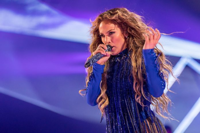 Jennifer Lopez at the Super Bowl Saturday concert, 2018