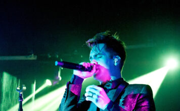 Brendon Urie from Panic! at the Disco in concert