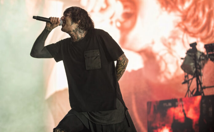Oliver Sykes of Bring Me The Horizon in concert in 2016