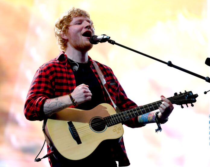 Ed Sheeran performs at the 2017 Glastonbury Festival
