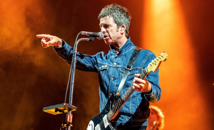 Noel Gallagher performing at Bingley Music Live Festival in 2018