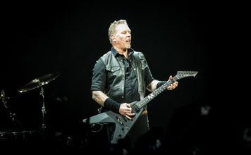 James Hetfield with Metallica in concert in 2017