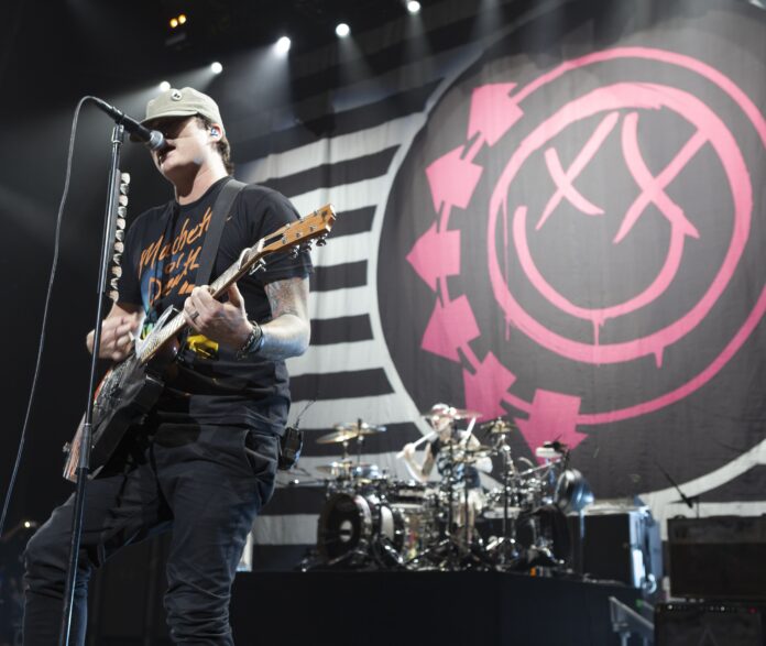 Tom DeLonge of Blink 182 in concert at the Brixton Academy in 2014