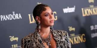 Beyonce Knowles at "The Lion King" premiere in Los Angeles