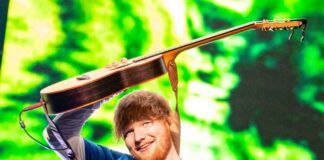 Ed Sheeran in concert in 2018
