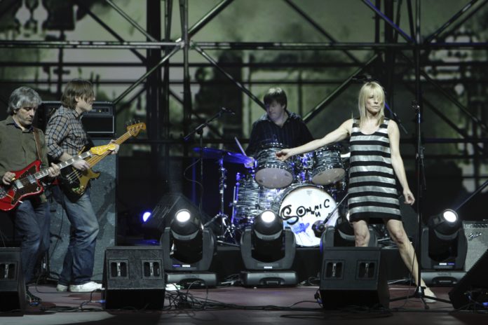 Kim Gordon with Sonic Youth in 2008