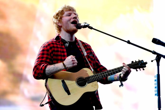 Ed Sheeran performs at the 2017 Glastonbury Festival