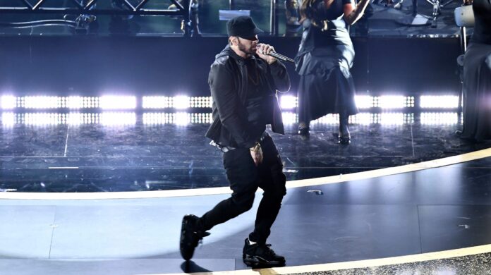Eminem performs at the 92nd Annual Academy Awards in 2020.