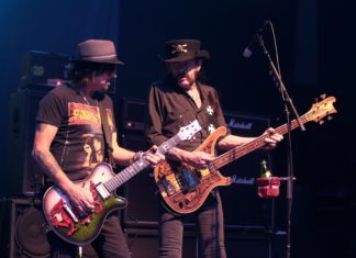 Phil Campbell, and Lemmy Kilmister of Motörhead in concert in 2015