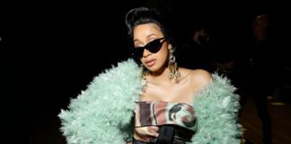 Cardi B in the front row at Marc Jacobs show at New York Fashion Week in 2018. Photo by Swan Gallet/WWD/REX/Shutterstock (9375970e)