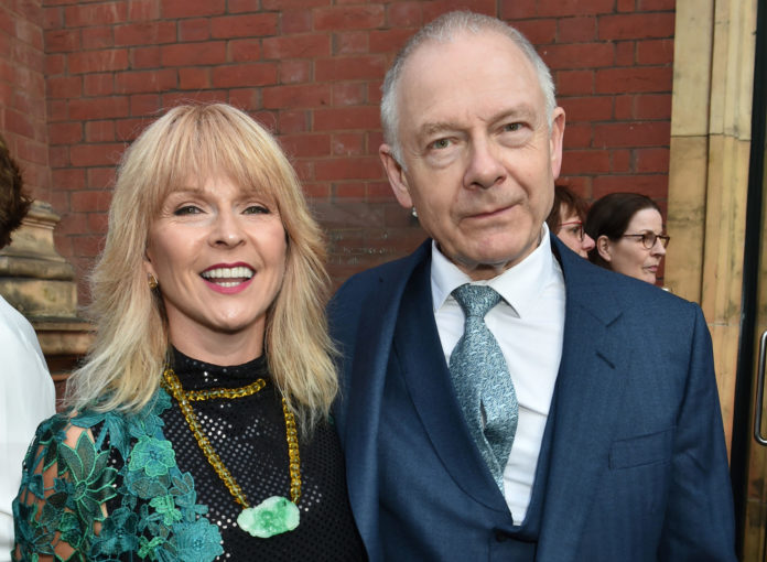 Robert Fripp and Toyah Willcox at a party in 2016
