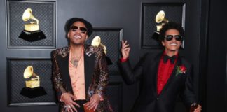 Anderson.Paak and Bruno Mars at the 2021 Grammy Awards. Photo by Jay L Clendenin/Los Angeles Times/Shutterstock (11799895d)