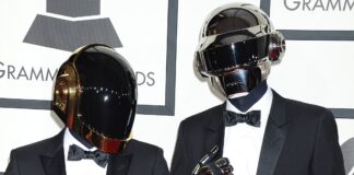 Daft Punk at the 56th Annual Grammy Awards in 2014