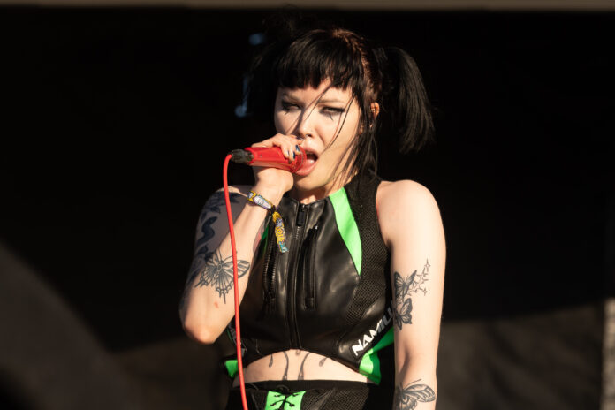 Alice Glass performs at Riot Fest in 2022