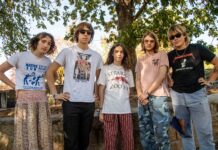 Geese Announces Departure of Guitarist Foster Hudson Foster Hudson, from left, Cameron Winter, Dominic DiGesu, Gus Green and Max Bassin of Geese pose for a photo backstage on day two of Shaky Knees Music Festival in October 2021.