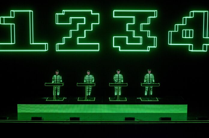 Kraftwerk giving a concert at the Teatro Real in in July 2023