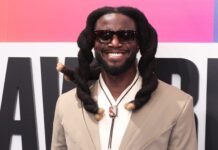 Shaboozey’s “A Bar Song (Tipsy)” Becomes Longest-Running Solo No. 1 Hit Shaboozey at the BET Awards in June 2024